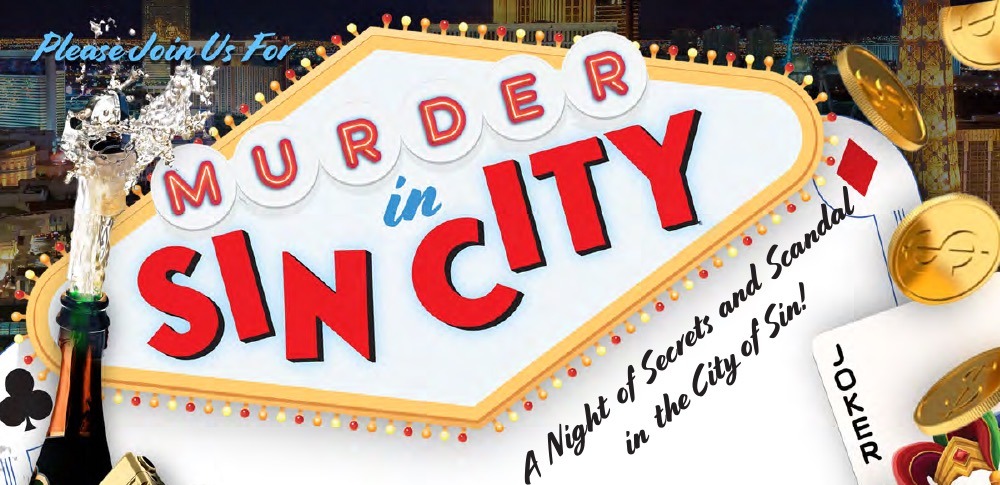 Murder in Sin City casino invitation artwork